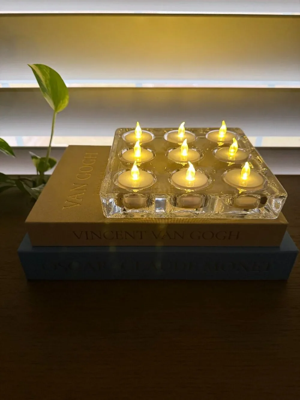 VTG Crate & Barrel Glass Tea Light Holder